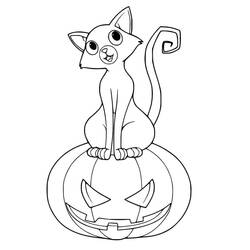 Malvorlage Schlanke Katze mit eingerolltem Schwanz