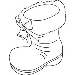 Malvorlage Weihnachtsstiefel mit Glocke und Schleife