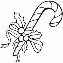 Malvorlage Zuckerstange mit Stechpalme und Schleife