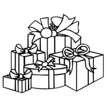 Malvorlage Geschenkboxen mit runder Schachtel