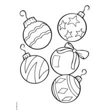 Malvorlage Weihnachtskugeln mit Mustern