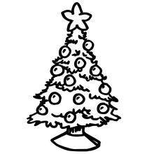 Malvorlage Dreieckiger Weihnachtsbaum auf rundem Fuß