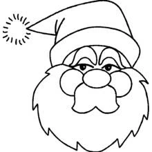 Malvorlage Weihnachtsmann Gesicht mit Mütze
