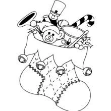 Malvorlage Weihnachtsstrumpf voller Spielzeug