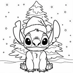 Weihnachts-Stitch - Kostenlose Ausmalbilder zum Ausdrucken