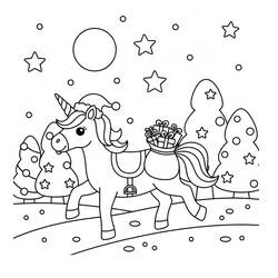 Weihnachtseinhorn - Kostenlose Ausmalbilder zum Ausdrucken Weihnachtseinhorn - Kostenlose Ausmalbilder zum Ausdrucken