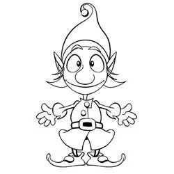 Malvorlage Weihnachtself lächelnd mit offenen Armen