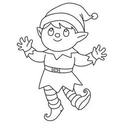 Malvorlage Weihnachtself tanzt fröhlich