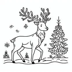 Weihnachtsrentier - Kostenlose Ausmalbilder zum Ausdrucken