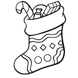 Weihnachtsstrumpf - Kostenlose Ausmalbilder zum Ausdrucken