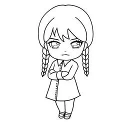 Wednesday Addams - Kostenlose Ausmalbilder zum Ausdrucken
