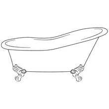 Malvorlage Badewanne mit Löwenfüßen