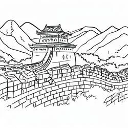 Chinesische Mauer - Kostenlose Ausmalbilder zum Ausdrucken