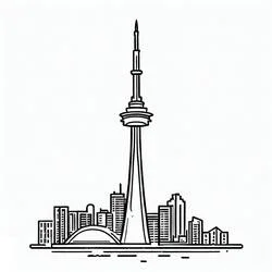CN Tower - Kostenlose Ausmalbilder zum Ausdrucken