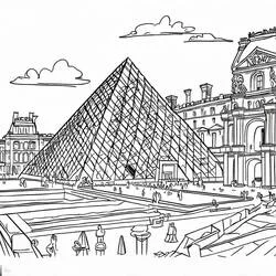Der Louvre - Kostenlose Ausmalbilder zum Ausdrucken