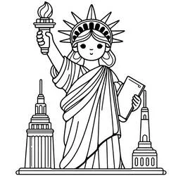 Freiheitsstatue - Kostenlose Ausmalbilder zum Ausdrucken