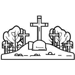 Friedhof - Kostenlose Ausmalbilder zum Ausdrucken