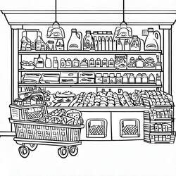 Lebensmittelgeschäft - Kostenlose Ausmalbilder zum Ausdrucken