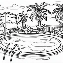 Schwimmbad - Kostenlose Ausmalbilder zum Ausdrucken