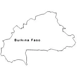 Malvorlage Karte von Burkina Faso