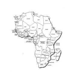 Karte von Afrika - Kostenlose Ausmalbilder zum Ausdrucken