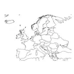 Malvorlage Karte von Europa mit Landesgrenzen