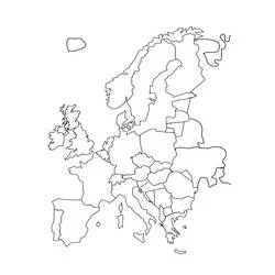 Malvorlage Europa von Skandinavien bis Spanien