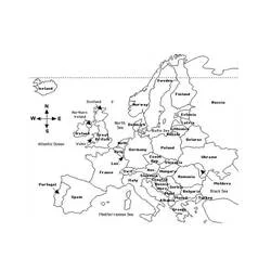 Karte von Europa - Kostenlose Ausmalbilder zum Ausdrucken
