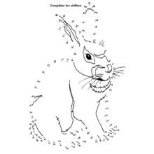 Malvorlage Sitzender Hase mit aufgestellten Ohren