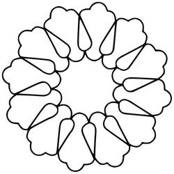Malvorlage Einfaches blumenförmiges abstraktes Mandala