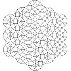 Malvorlage Geometrisches Mandala aus Dreiecken und Quadraten