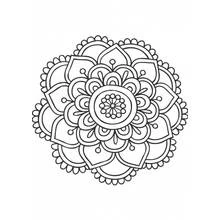 Malvorlage Blumen-Mandala mit gestaffelten Blütenblättern