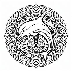 Delfin-Mandalas - Kostenlose Ausmalbilder zum Ausdrucken