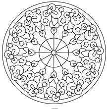 Malvorlage Mandala mit Kerzen und Sternen