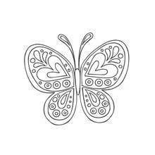 Malvorlage Schmetterling-Mandala mit symmetrischen Flügelmustern