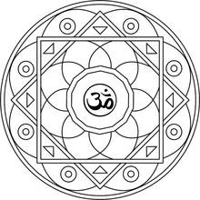Malvorlage Mandala mit Om-Symbol im Zentrum