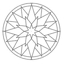 Malvorlage Mandala mit zwölfzackigem Stern