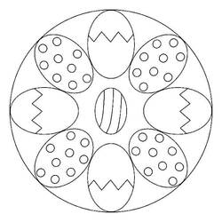 Malvorlage Oster-Mandala mit Eiern