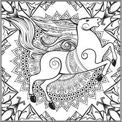 Pferde-Mandalas Ausmalbild #213426 zum Ausdrucken und Ausmalen