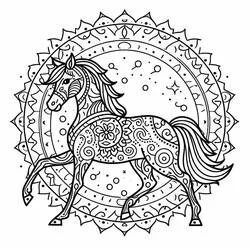 Pferde-Mandalas Ausmalbild #213428 zum Ausdrucken und Ausmalen