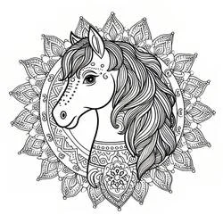 Pferde-Mandalas Ausmalbild #213429 zum Ausdrucken und Ausmalen