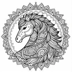Pferde-Mandalas Ausmalbild #213430 zum Ausdrucken und Ausmalen
