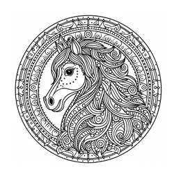 Pferde-Mandalas Ausmalbild #213432 zum Ausdrucken und Ausmalen