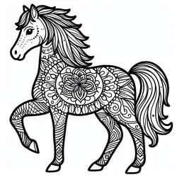Pferde-Mandalas Ausmalbild #213435 zum Ausdrucken und Ausmalen