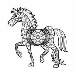 Pferde-Mandalas Ausmalbild #213438 zum Ausdrucken und Ausmalen