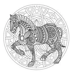 Pferde-Mandalas Ausmalbild #213439 zum Ausdrucken und Ausmalen