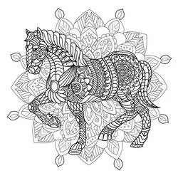Pferde-Mandalas Ausmalbild #213440 zum Ausdrucken und Ausmalen