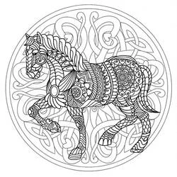 Pferde-Mandalas Ausmalbild #213441 zum Ausdrucken und Ausmalen