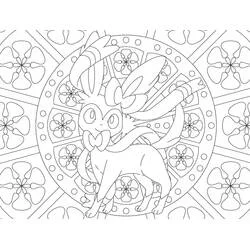 Pokémon-Mandalas Ausmalbild #174044 zum Ausdrucken und Ausmalen