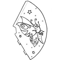 Malvorlage Schmetterling auf einer sternenverzierten Krone